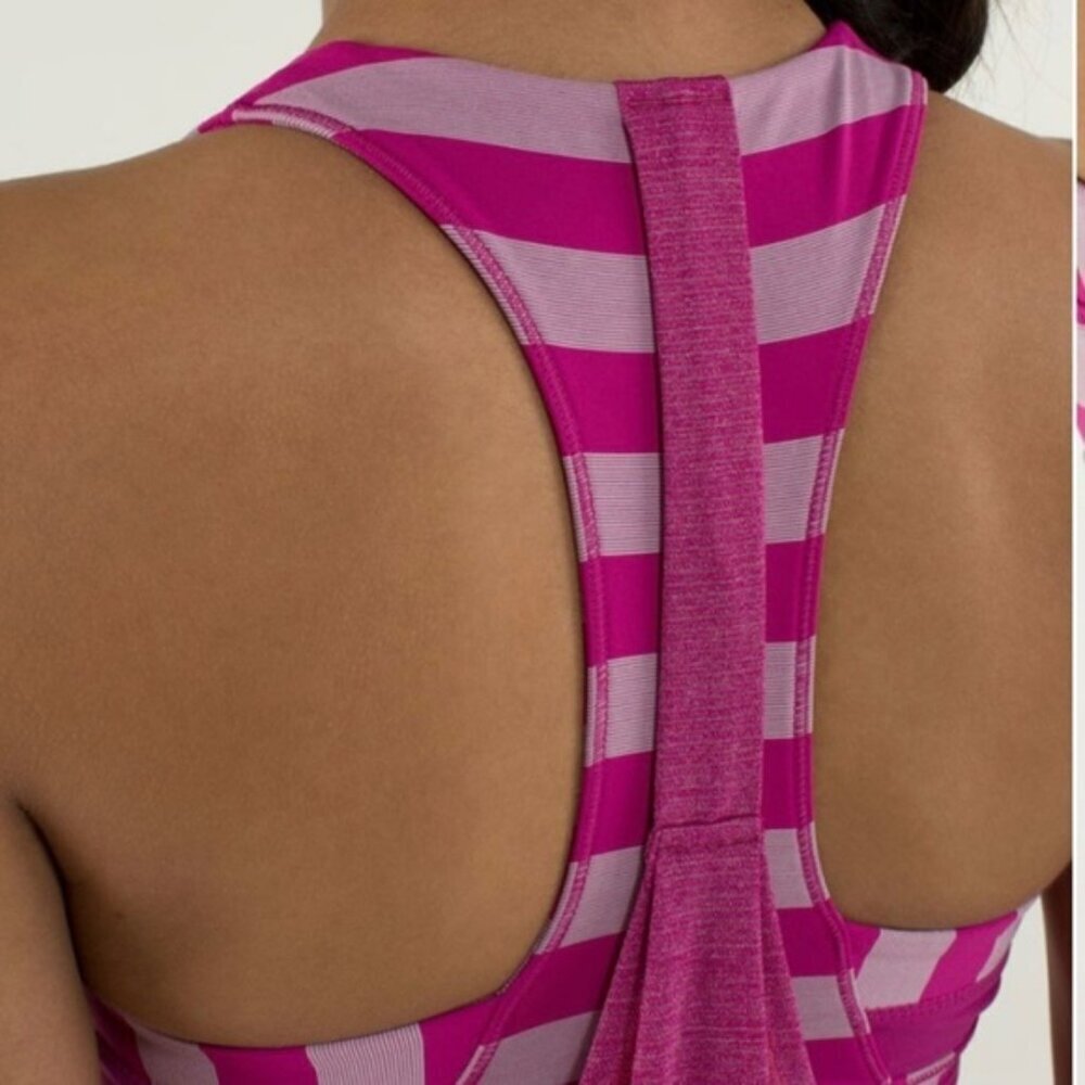 Lululemon 2-In-Run TankHeathered Raspberry / Micro Macro Stripe Raspberry - Picture 8 of 12